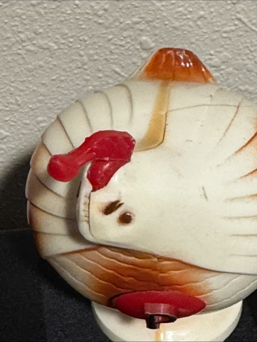 Vintage Plastic Rooster Salt & Pepper Shakers - Cream with brown and red accents